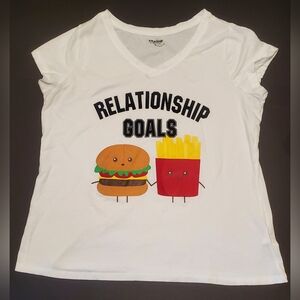 Joe Boxer Women's White Graphic T-Shirt Sz 2X